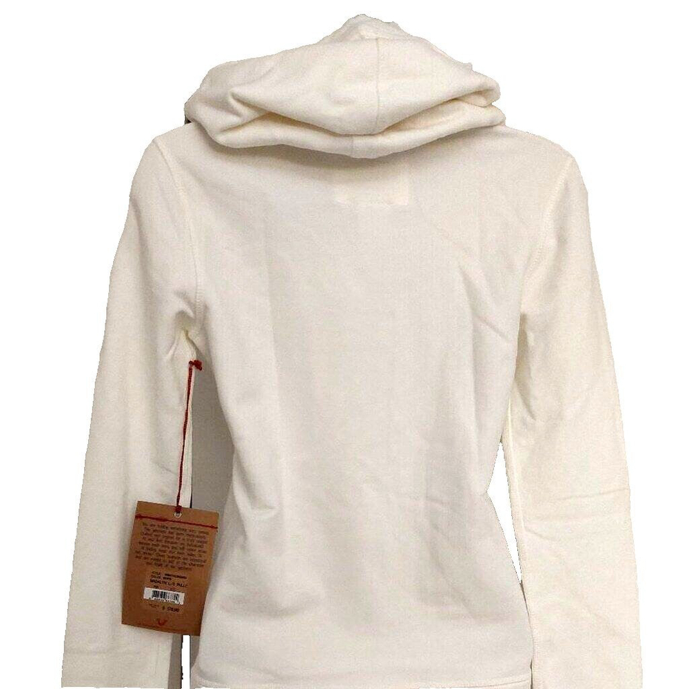 True Religion Brand Jeans Madalyn Cream Off White Hoodie Sweatshirt Size XS $176 - Picture 7 of 12
